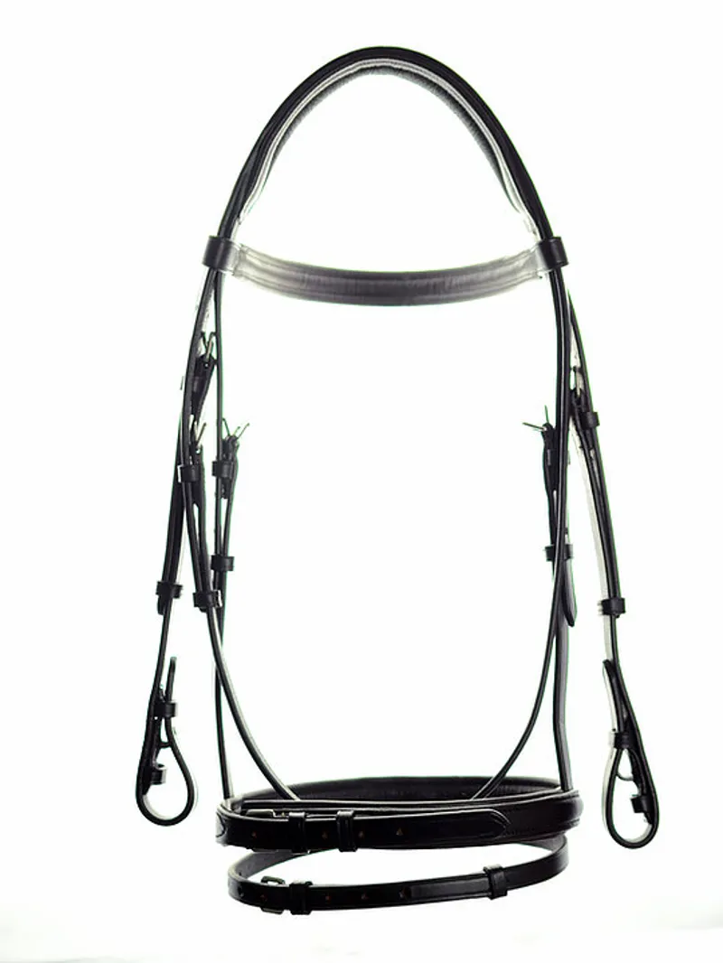 Dever Ascot Comfort 5/8In Flash Bridle Black-1